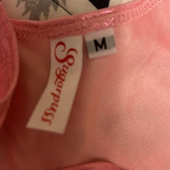 Sugarpuss HOLOGRAM CROP TANK, Pink Holographic Metallic Crop Tank Top - Picture 5 of 5